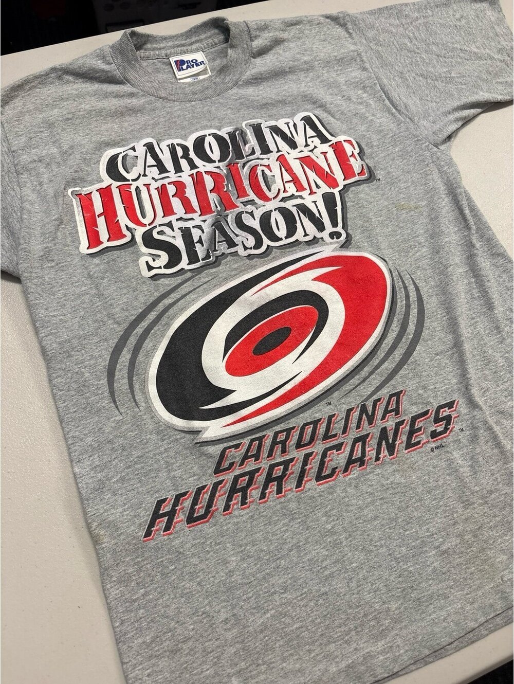 Vintage 90s Carolina Hurricanes Pro Player T-Shirt Youth XL 18/20 NHL Hockey